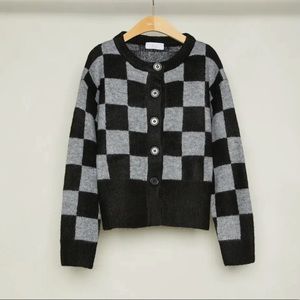 Oak + Fort Checkered Cropped Cardigan
